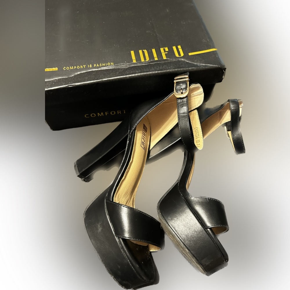 IDIFU Black Platform Sandals - Picture 6 of 8